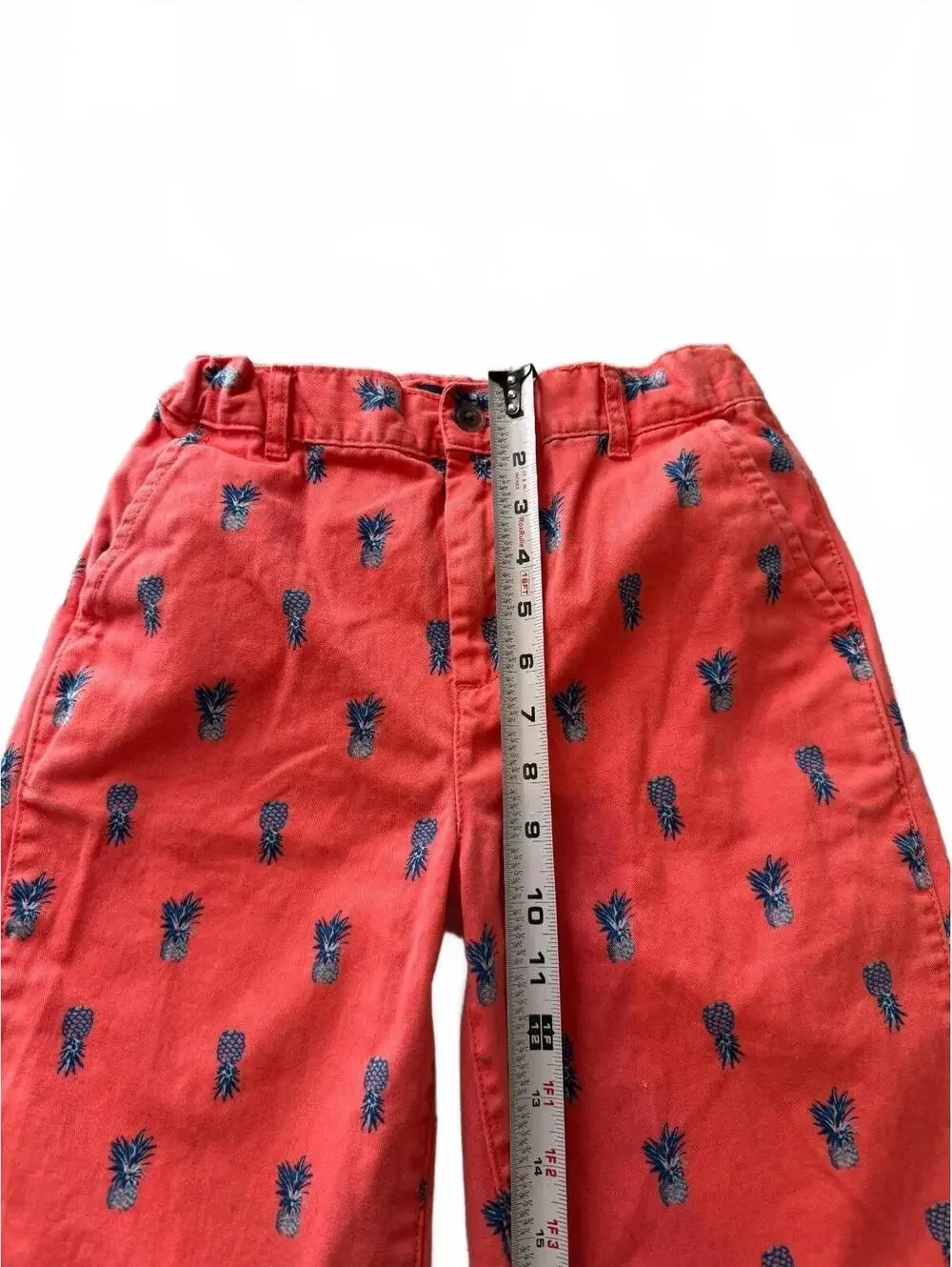 The Childrens Place Boys Pineapple Chino Shorts 12 Coral Pink Orange Adjustable